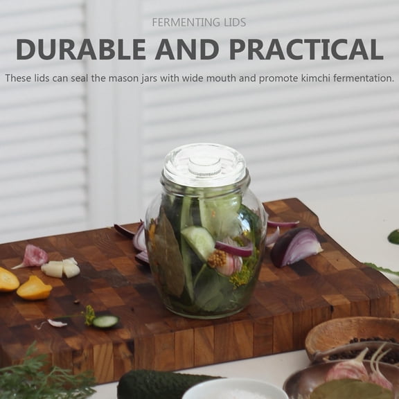 DEEPCRAFF 3-Piece Glass Fermentation Weights with Lids for Home Brewing, Canning, and Fermentation Fans