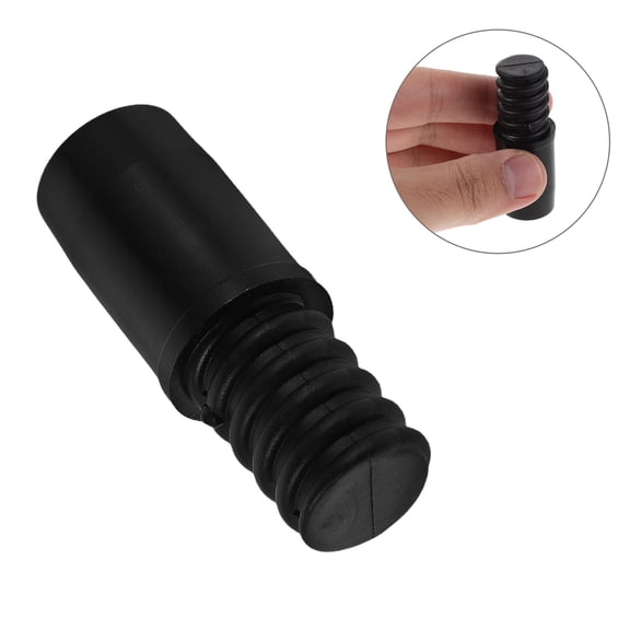 DEEPCRAFF 3Pcs Broom Handle Threaded End Replacement Tips with Antislip Design for Daily Use Black