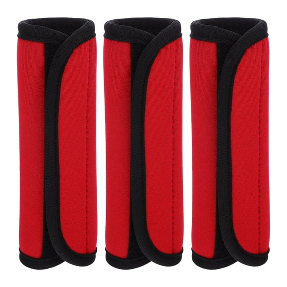 DEEPCRAFF 3-Pack Removable Pull-Up Bar Handle Grips with Red Cushion Pads for Fitness, Workout, and Strength Training