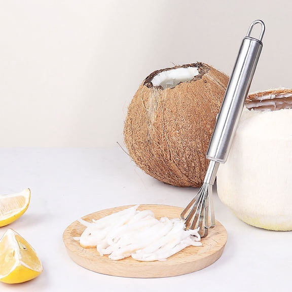 DEEPCRAFF 3-Piece Double-Sided Stainless Steel Coconut Scraper and Hanging Grater Set for Kitchen and Bar Use