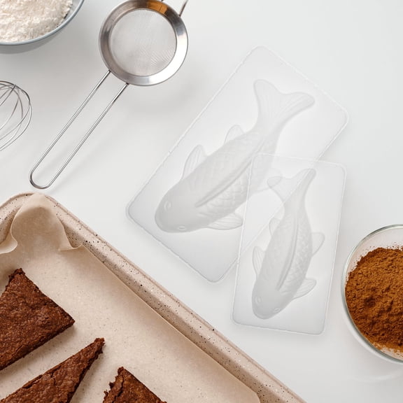 DEEPCRAFF 3Pcs Fish Candy Mold Molds for Gummies PP Compact Baking Molds for DIY