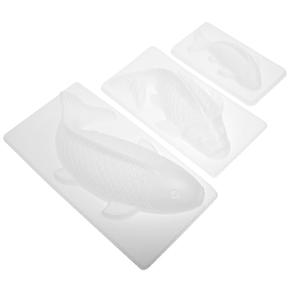 DEEPCRAFF 3Pcs Fish Shape Rice Cake Mold Nonstick Baking Mold for Jelly Chocolate DIY Kitchen Supply