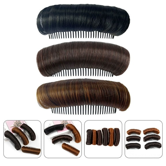 DEEPCRAFF 3Pcs Hair Padding Clamp Hair Volume Bump Clips Assorted Colors for Chic Hairstyles