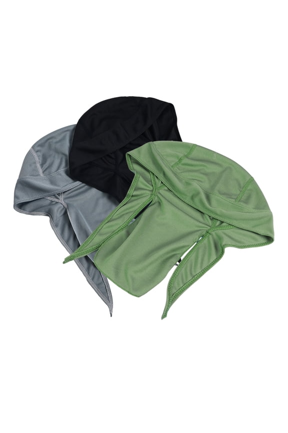 Cooling Skull Cap Head Wraps Black 3Pcs