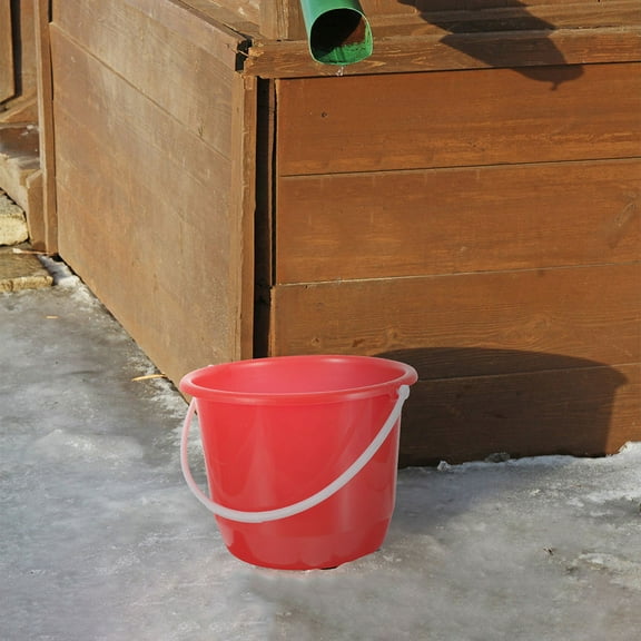 DEEPCRAFF 3Pcs Large Capacity Red Plastic Water Bucket for Bath Cleaning Shower and Bathroom 9.4x7.5x6.3in