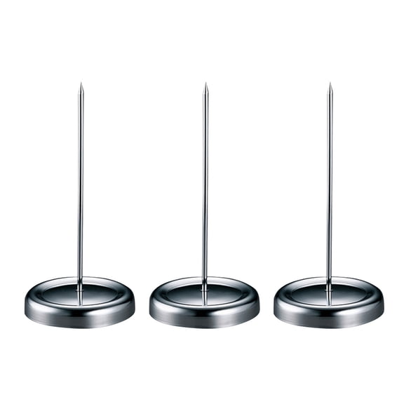 DEEPCRAFF 3-Pack Plated Metal Memo Holders with Sturdy Rods for Office Use, Receipt Organizer and Bill Holder