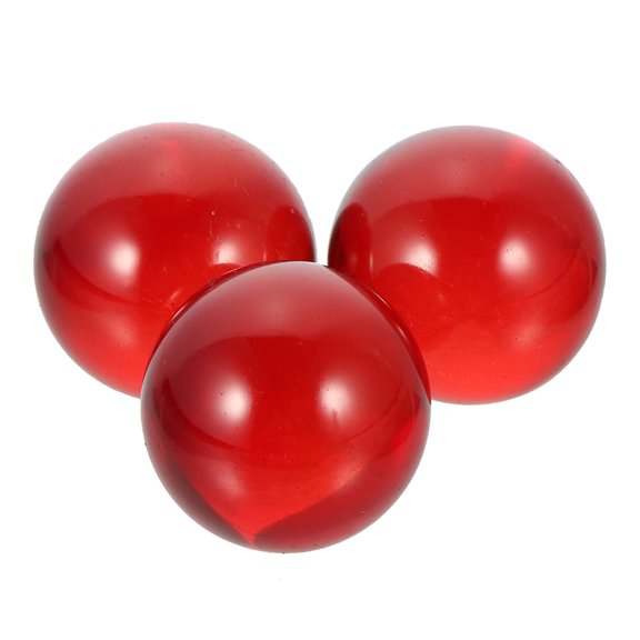 DEEPCRAFF 3Pcs Red Glass Decorative Balls for Bowl and Table Center Decor with Photography Use