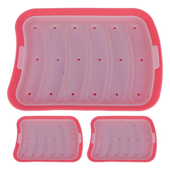 DEEPCRAFF 3Pcs Red Silicone Dome Molds for Baking Hot Dogs Sausages and Cakes Heatproof Kitchen
