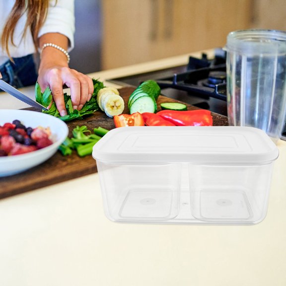 DEEPCRAFF 3Pcs Refrigerator Food Containers White Multipurpose Produce Saver Boxes for Kitchen