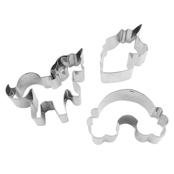 DEEPCRAFF 3Pcs Stainless Steel Biscuit Cutters for Baking Cloud Shapes Food Safe