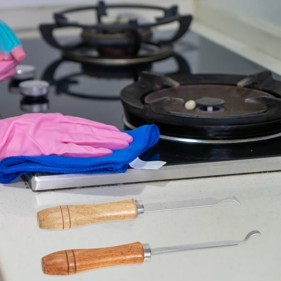 DEEPCRAFF 3Pcs Kitchen Scraper Tool Set Stainless Steel with Comfortable Wood Handle