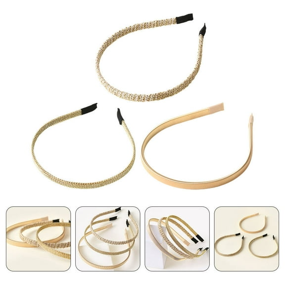 DEEPCRAFF 3Pcs Twisted Wide Headband Metal Hair Accessory for Women Special Occasions
