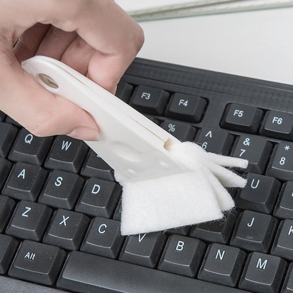 DEEPCRAFF 3-Pack White PP Non-Woven Fan Cleaning Brushes for Electronics, Keyboards, and Delicate Devices