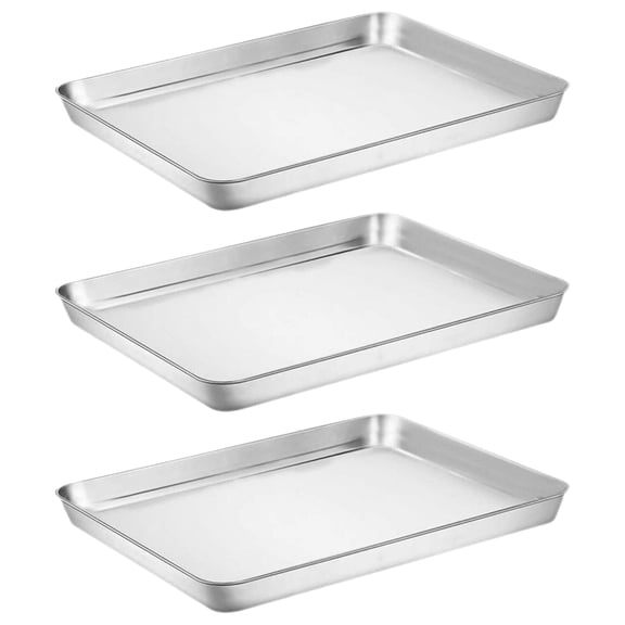 DEEPCRAFF 3pcs Baking Sheet for Grilling with Polished Edge Design