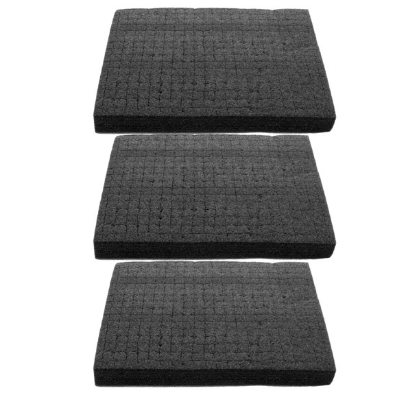 DEEPCRAFF 3pcs Black Grid Foam Packing Sheets for Toolboxes Shock Absorption