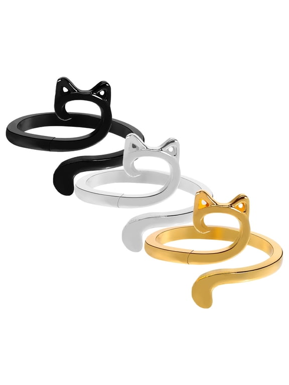 3Pcs Adjustable Zinc Alloy Crochet Tension Rings for Daily Use