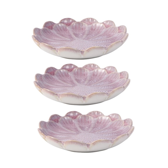 DEEPCRAFF 3pcs Ceramic Sunflower Shaped Seasoning Dish for Individual Dipping