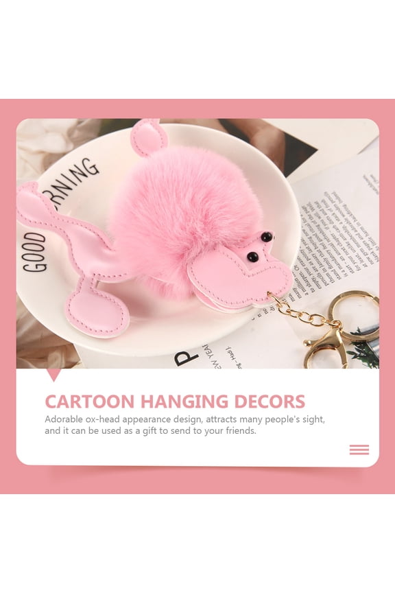 3-Pack Poodle Keychain Set, Bag Charm Pendant, Luggage Decoration with Multiple Color Options