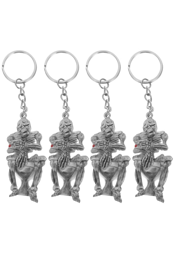 4 Pcs Skull Key Holder Fashionable Rubber Decoration for Thanksgiving Events