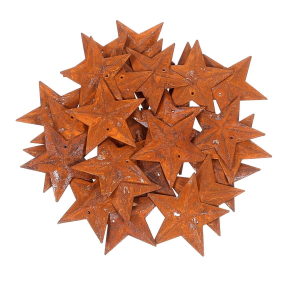 DEEPCRAFF Rustic Farmhouse Star Decor Brown Metal Wrought Iron Wall Art for Home 40Pcs