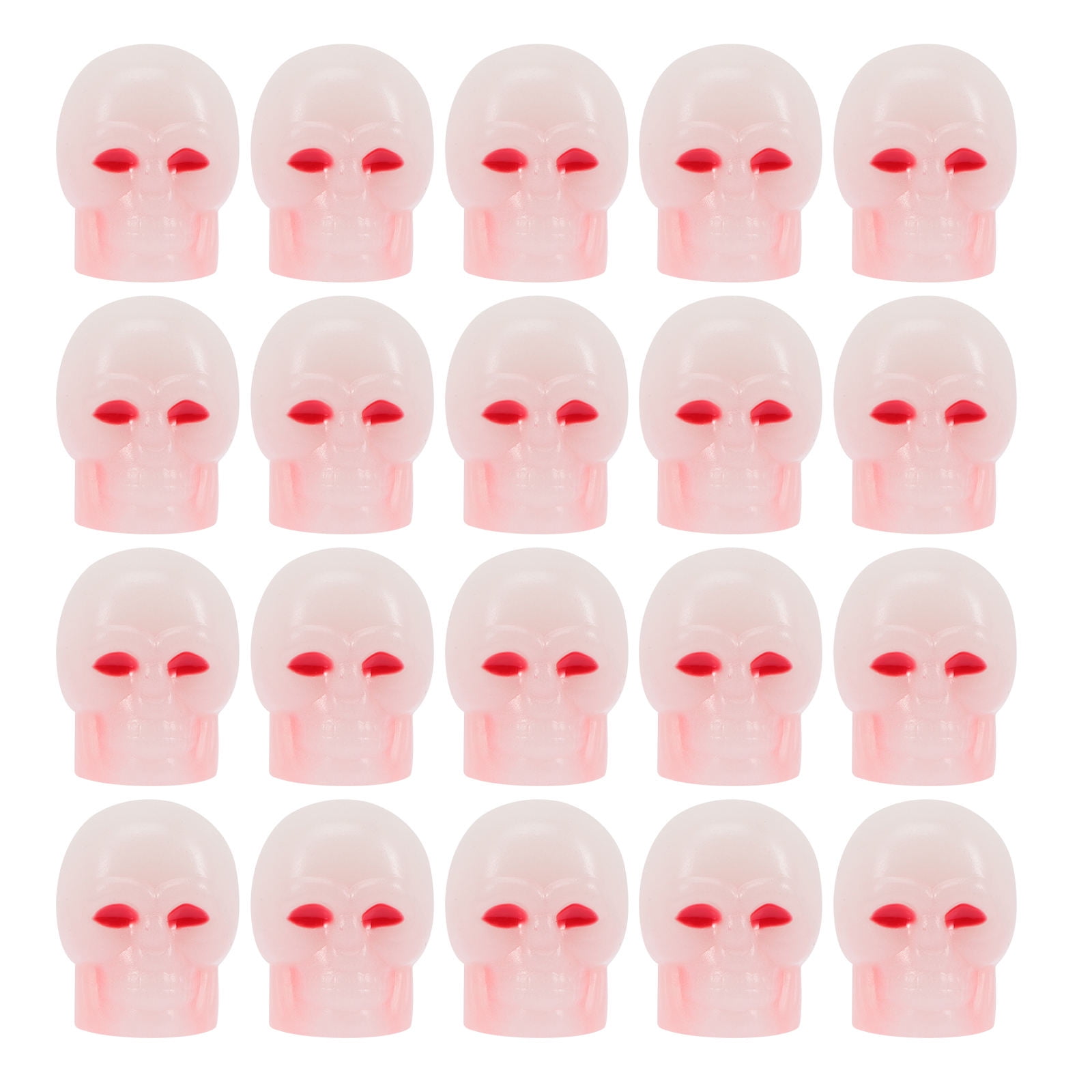 DEEPCRAFF 40Pcs Tire Valve Stem Cap Rubber Red Dust Proof Skull for Car Bike Motorcycle