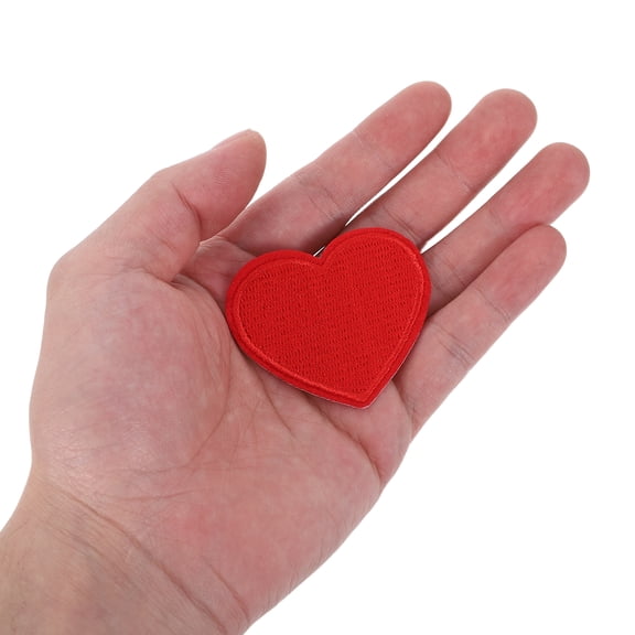 DEEPCRAFF 40Pcs Embroidered Heart Patch Iron on Applique for Clothing Repair and Decoration