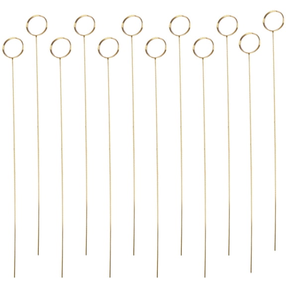 DEEPCRAFF 40Pcs Golden Iron Flower Card Holder Stick for Floral Bouquets and Decorative Photo Clips