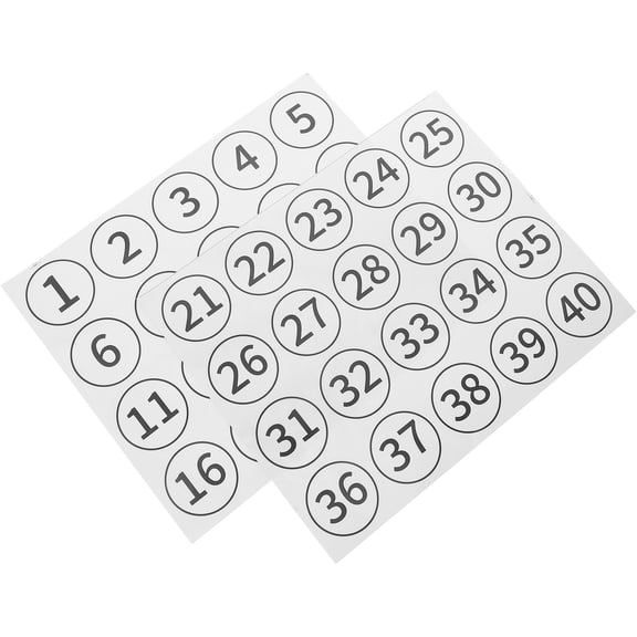 DEEPCRAFF 40Pcs Number Classification Stickers Self Adhesive PVC for Office Storage and Furniture Labeling