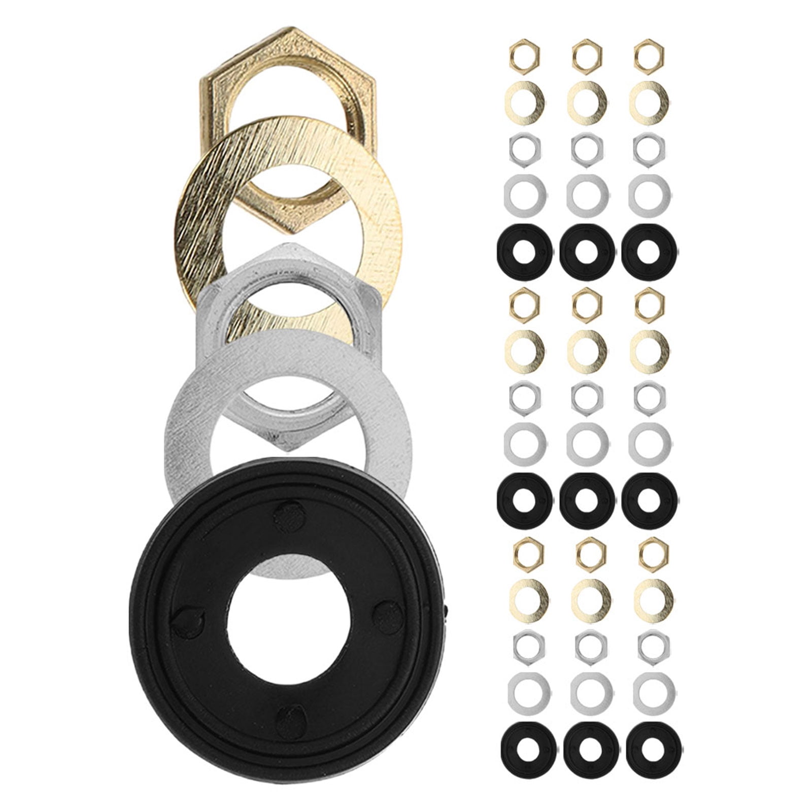 DEEPCRAFF 40Sets Quartz Clock Repair Accessories Kit Including Metal Nuts Washers for Durable Clock Movement Replacement