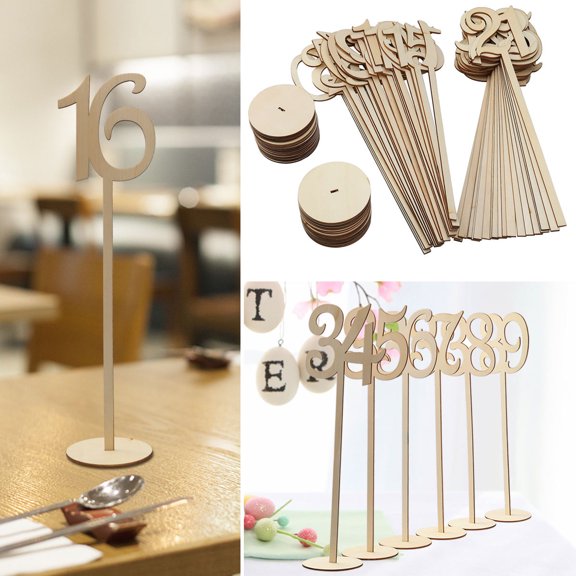 DEEPCRAFF 40pcs Natural Wood Rustic Table Numbers for Home Use Seating Assignments