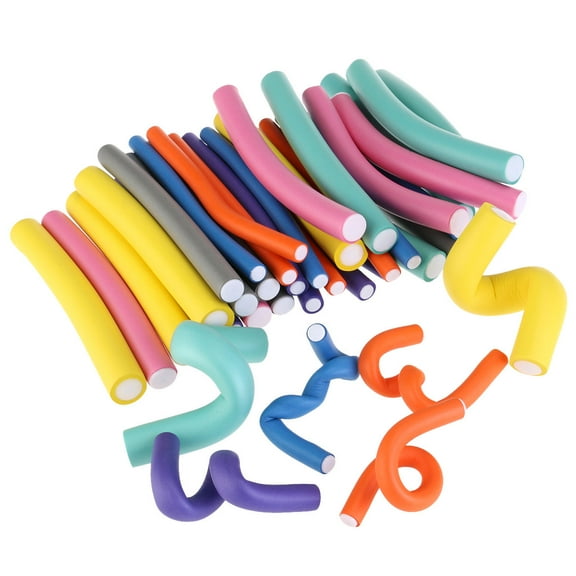 DEEPCRAFF 42Pcs Hair Curler Stick Assorted Color Easy to Use for Beautiful Spiral Curls and Styling
