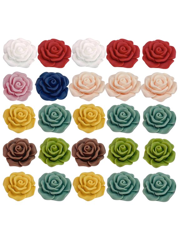 45-Piece Assorted Small Resin Flower Charms for Crafts, Hairpin Embellishments, Jewelry Making and Accessories