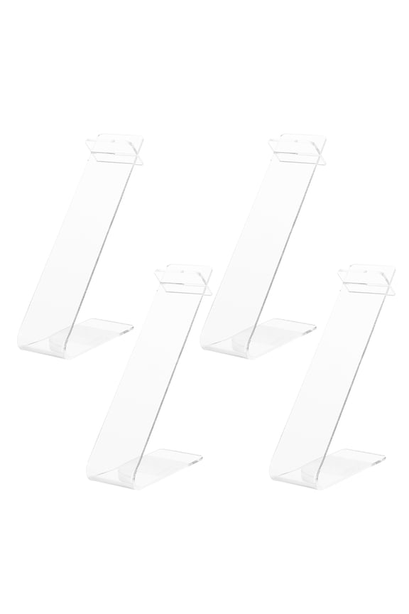 4Pcs Transparent Acrylic Shoe Display Rack for Commercial Store Sneaker Sandal Showcase