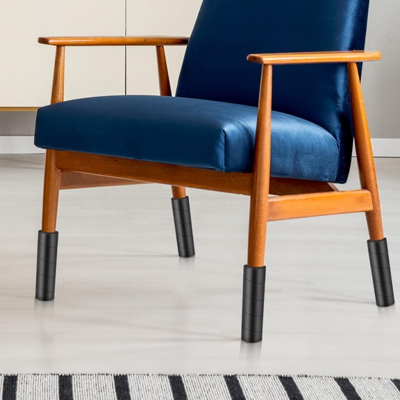 DEEPCRAFF 4-Pack Black Adjustable Toe Guards for Bed Frame Legs, Furniture Floor Protectors for Home and Office Use
