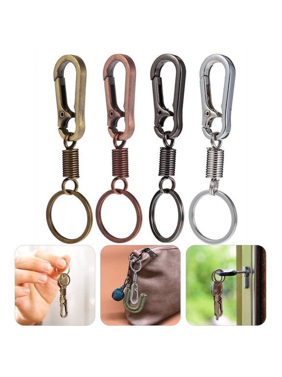 4-Pack Alloy Metal Keychains Heavy Duty Key for Car, House, and Office Keys Strong Load Bearing