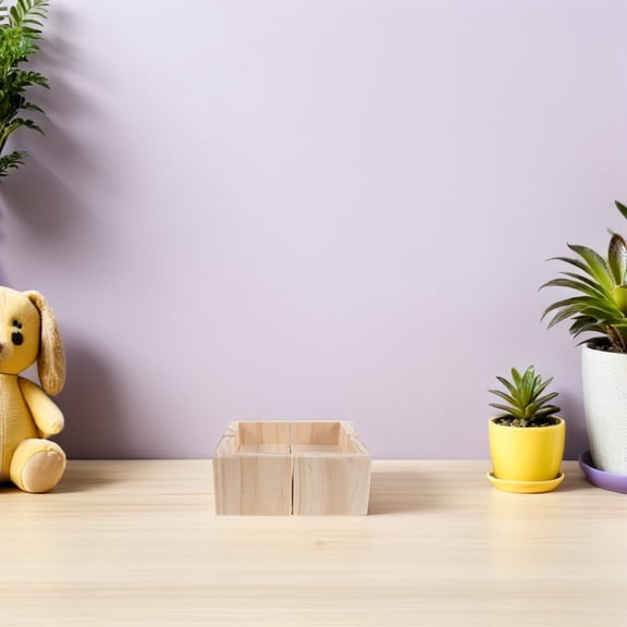 DEEPCRAFF 4Pcs Beige Wood Furniture Legs Support for Bed Frame and Coffee Table Stability