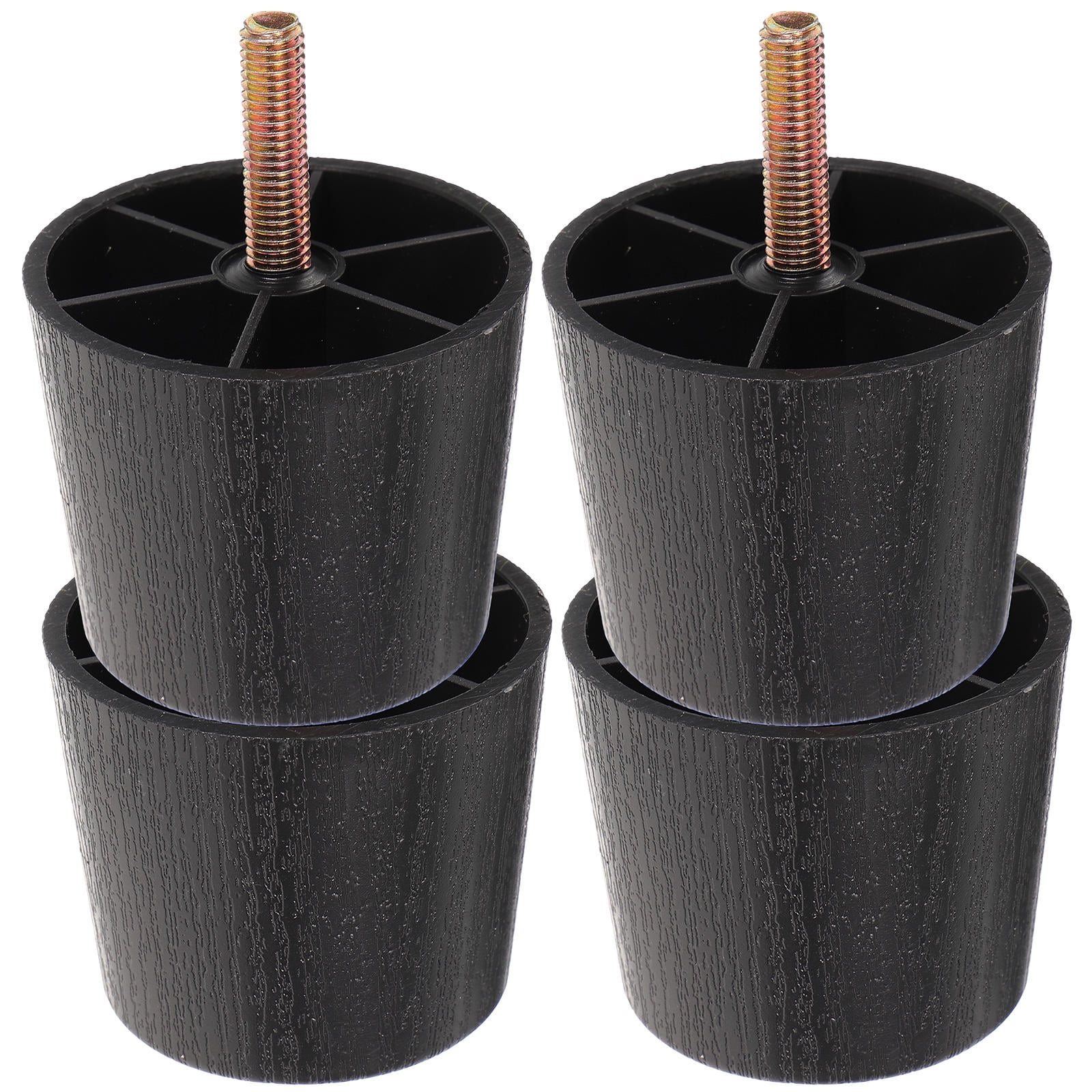 DEEPCRAFF 4-Pack Black Adjustable Table Levelers with Screw-On Plastic ...