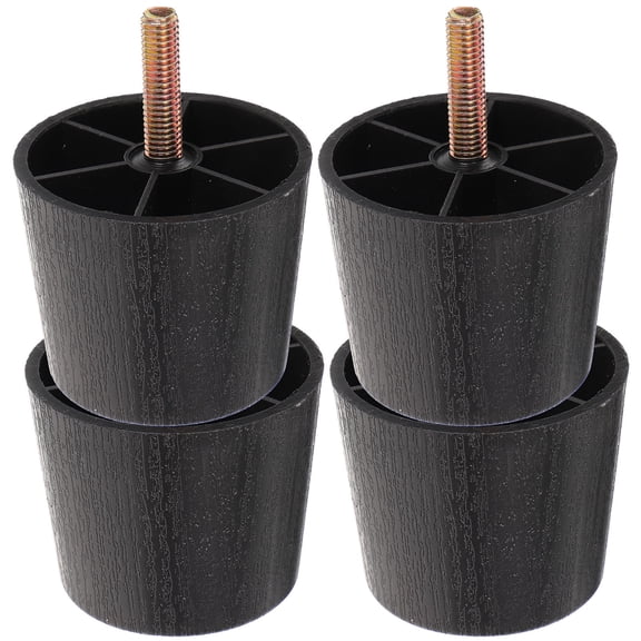 DEEPCRAFF 4-Pack Black Adjustable Table Levelers with Screw-On Plastic and Iron Furniture Feet for Home and Office Use