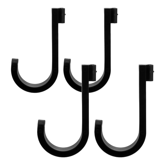 DEEPCRAFF 4Pcs Black Shed J Hooks for Garage Organization Heavy Duty Plastic Tool Storage Hooks