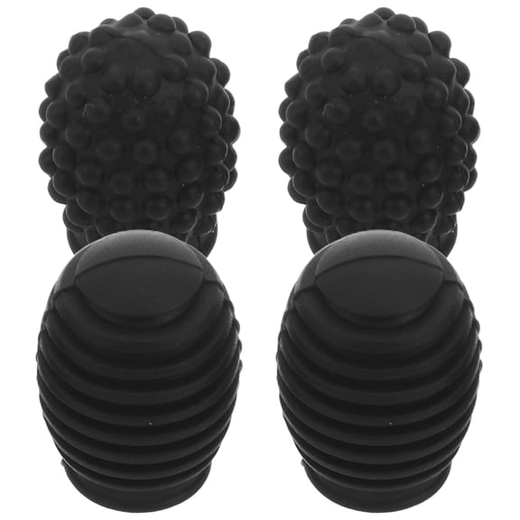 DEEPCRAFF 4Pcs Black Silicone Drumstick End Covers with Granular and Spiral Design for Versatile Practice