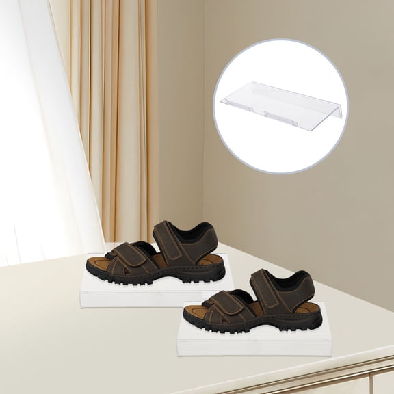 DEEPCRAFF Transparent Plastic Shoe Display Stand for Retail and Store 4Pcs