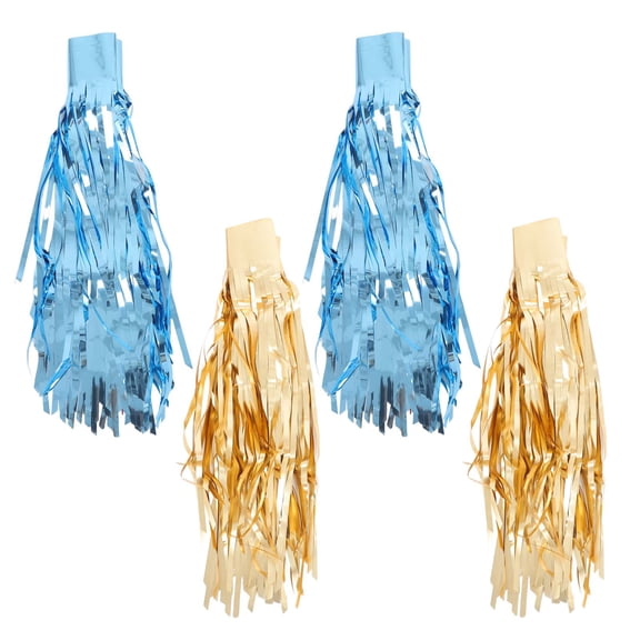 DEEPCRAFF 4Pcs Decorative Hanging Streamers Assorted Color Tinsel Fringe Banner for Birthdays