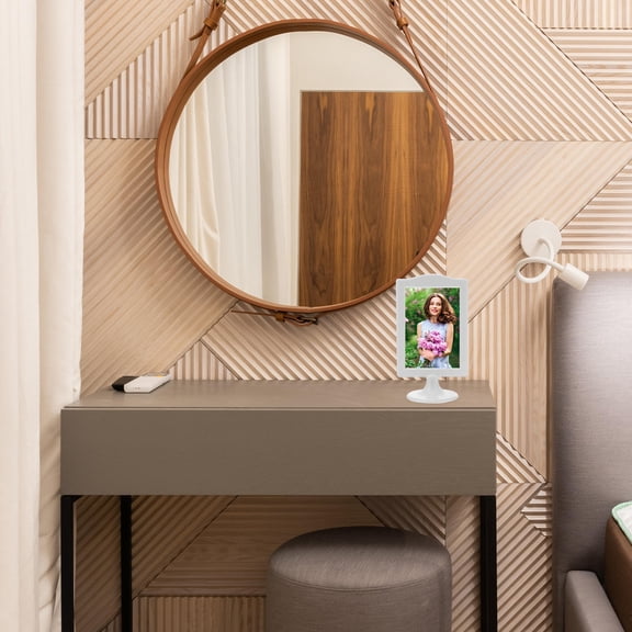 DEEPCRAFF 4-Pack White Double-Sided Photo Display Frames for Countertop, Tabletop Picture Holders