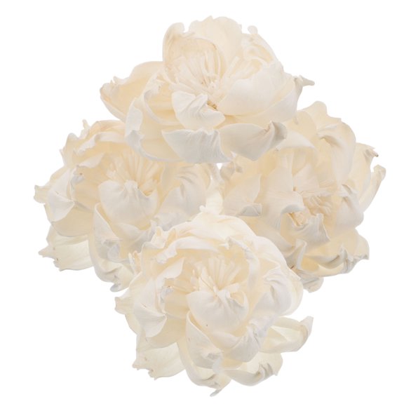 DEEPCRAFF 4Pcs Diffuser Flower Sticks White Flameless Peony Head for Office, Bathroom, and Everyday Home Decor