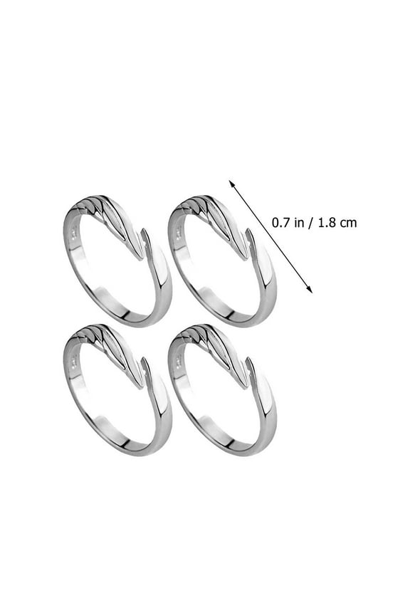 4Pcs Adjustable Rings For Women Angel Rings Minimalist Zinc Alloy Jewelry