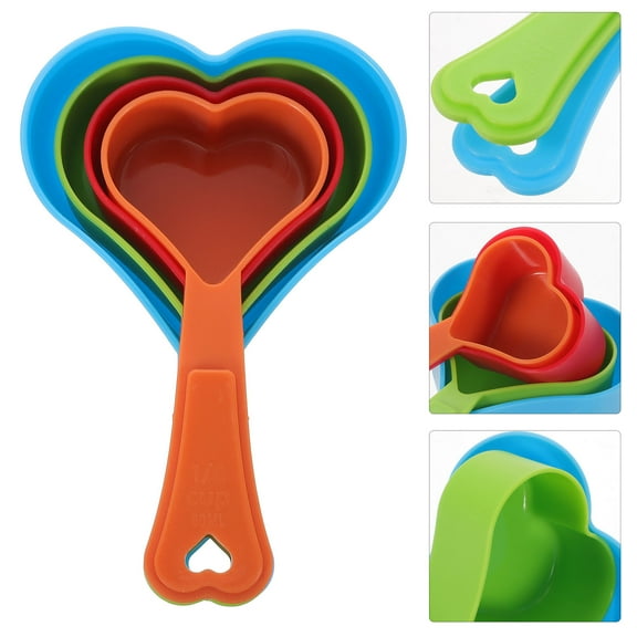 DEEPCRAFF 4 Pcs Cute Measuring Spoons Set ABS Stackable Spoons for Baking