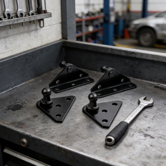 DEEPCRAFF 4-Piece Universal Steel Lift Support Brackets for Gas Spring Struts, Heavy Duty Car Hood and Trunk
