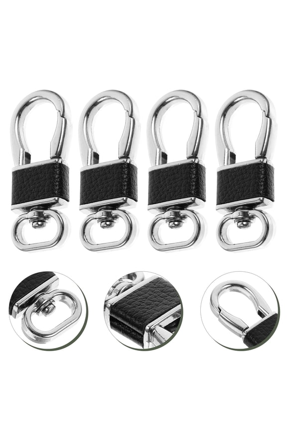 4Pcs Keychain Ring Carabiner Clip Keychain for Storing Keys Silver Zinc Alloy