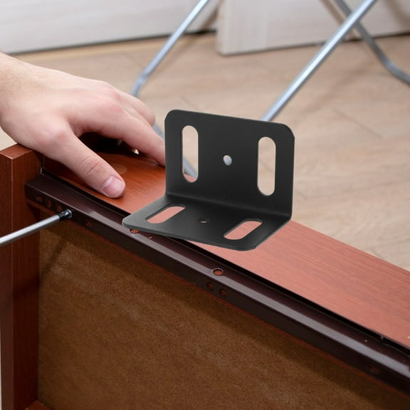 DEEPCRAFF 4Pcs L Brackets Small Size for Wood Shelves and Furniture Assembly