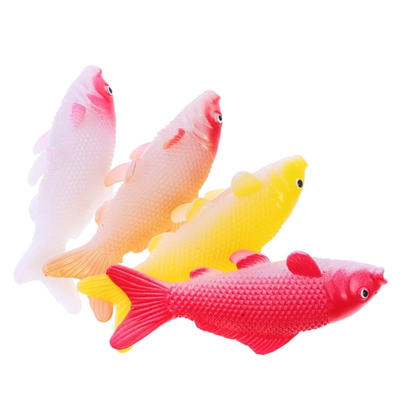 DEEPCRAFF Realistic PVC Fish Figurines Multi-Color Aquarium Decor 4Pcs